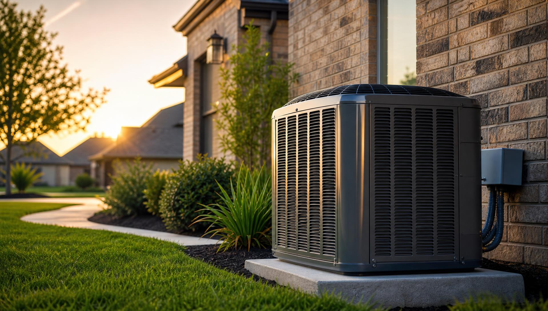 Modern residential air conditioning system outside a Dallas–Fort Worth area home